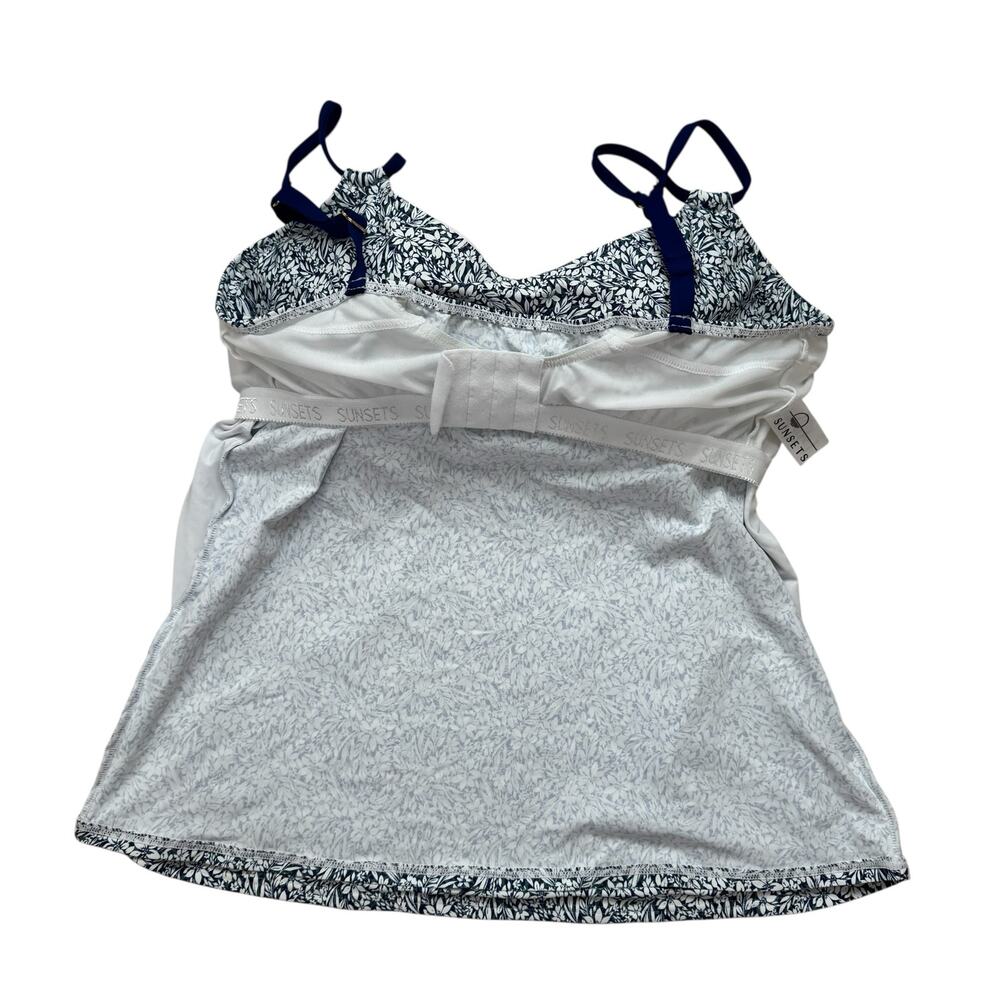 SUNSETS Taylor Underwire Tankini Top in Blue Floral Sz 40E 38F 38G #75EFGH Swim - Picture 5 of 7